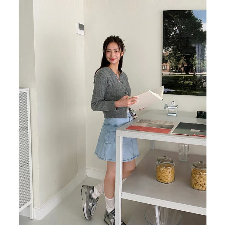 ケーブル編みニットカーディガン/2023 FW COLLECTION | by muni:r | 詳細画像9 