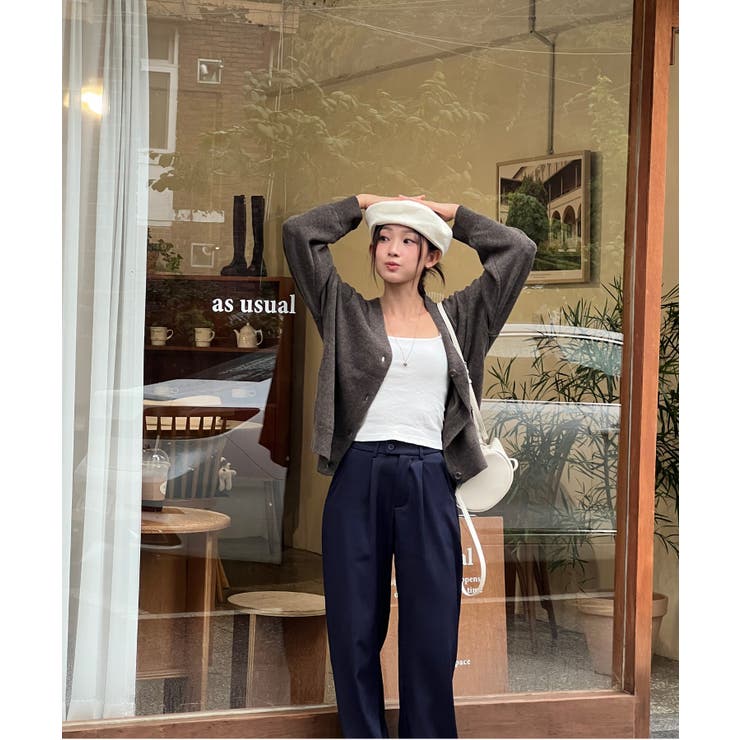 ピンタックワイドカラースラックス | by muni:r | 詳細画像80 