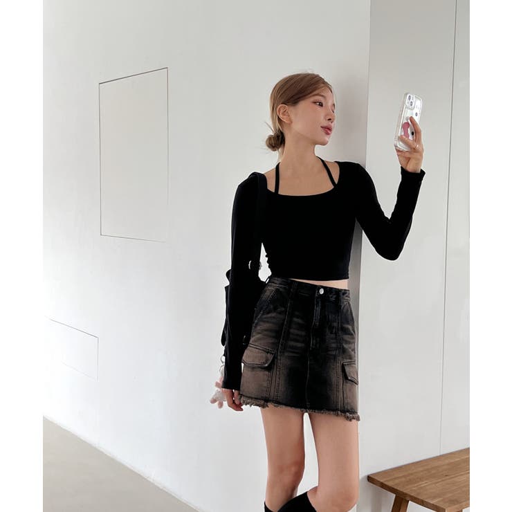 ホルターネッククロップドロングTシャツ | by muni:r | 詳細画像11 