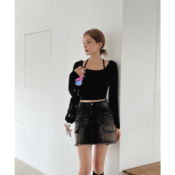 ホルターネッククロップドロングTシャツ | by muni:r | 詳細画像12 