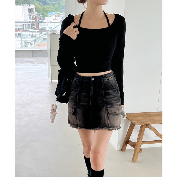 ホルターネッククロップドロングTシャツ | by muni:r | 詳細画像13 