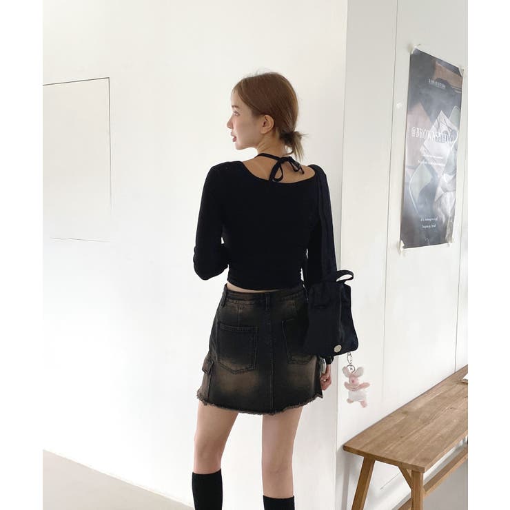 ホルターネッククロップドロングTシャツ | by muni:r | 詳細画像16 