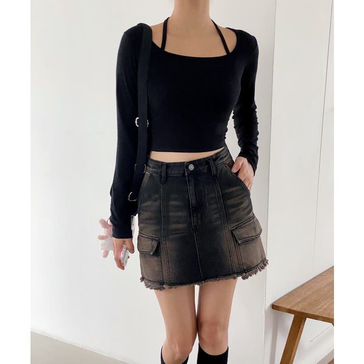 ホルターネッククロップドロングTシャツ | by muni:r | 詳細画像17 