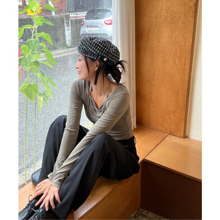 tシャツ ホルターネック イレギュラーヘム トップス GH25s090「Girlyhalo」 レディース ホルターネッククロップドロングTシャツ[品番：FROW0001201]｜by