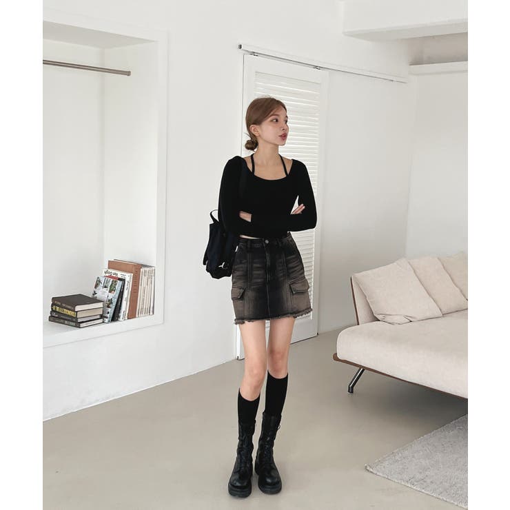 ホルターネッククロップドロングTシャツ | by muni:r | 詳細画像6 