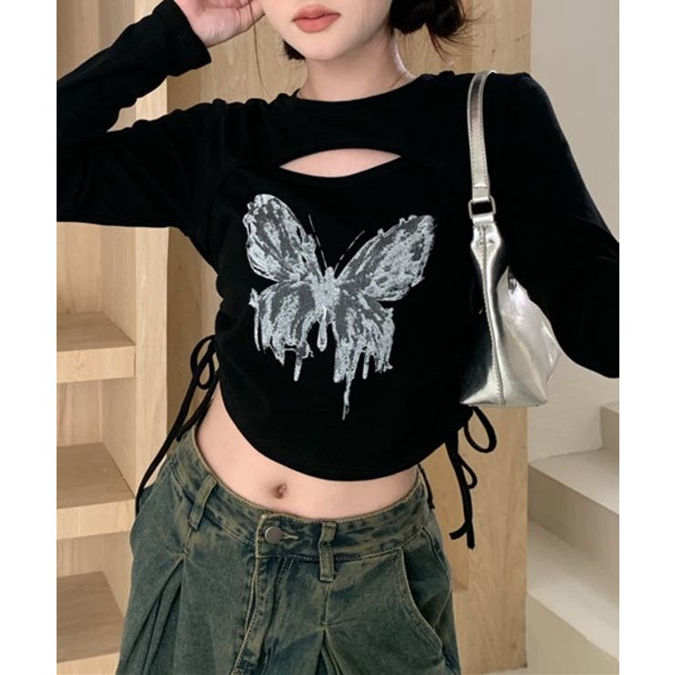 ユニークレイヤードプリントTシャツ | by muni:r | 詳細画像1 