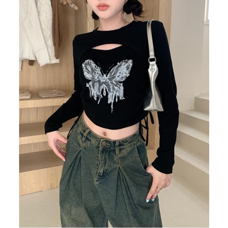 ユニークレイヤードプリントTシャツ | by muni:r | 詳細画像2 