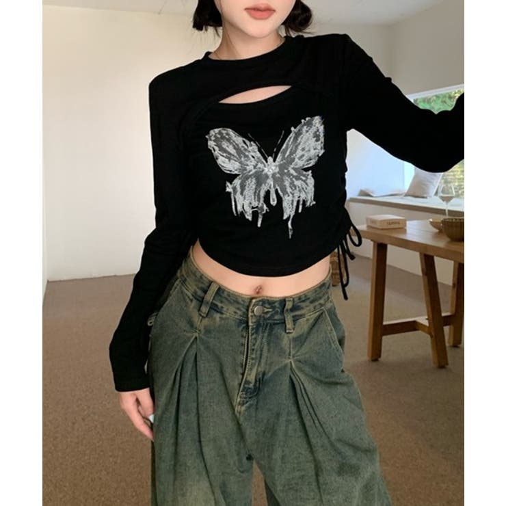 ユニークレイヤードプリントTシャツ | by muni:r | 詳細画像6 