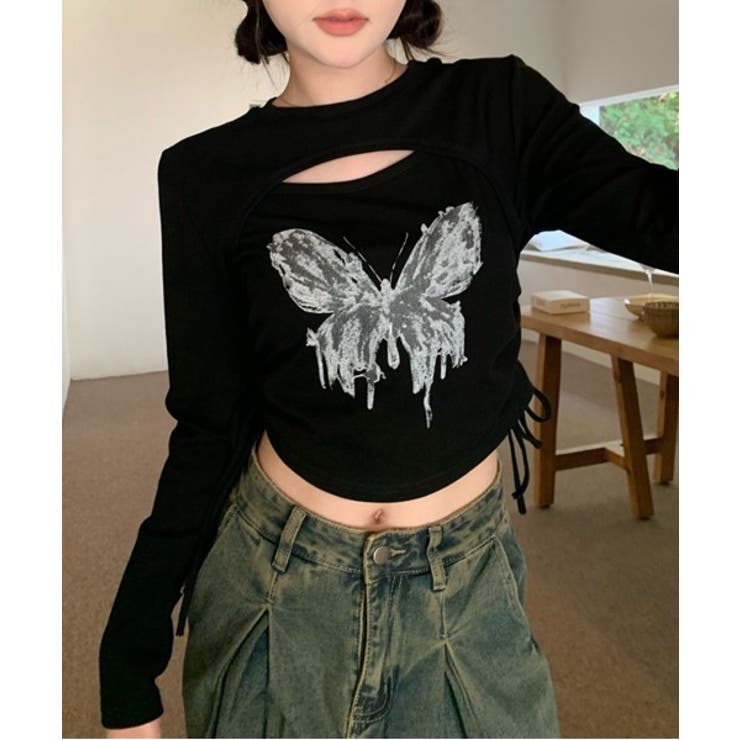 ユニークレイヤードプリントTシャツ | by muni:r | 詳細画像7 