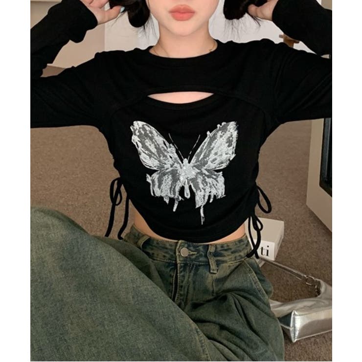 ユニークレイヤードプリントTシャツ | by muni:r | 詳細画像8 