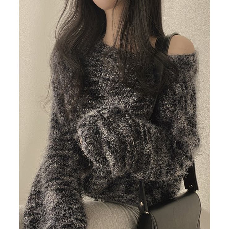 グラデーションボートネックニット/2023 FW COLLECTION | by muni:r | 詳細画像13 