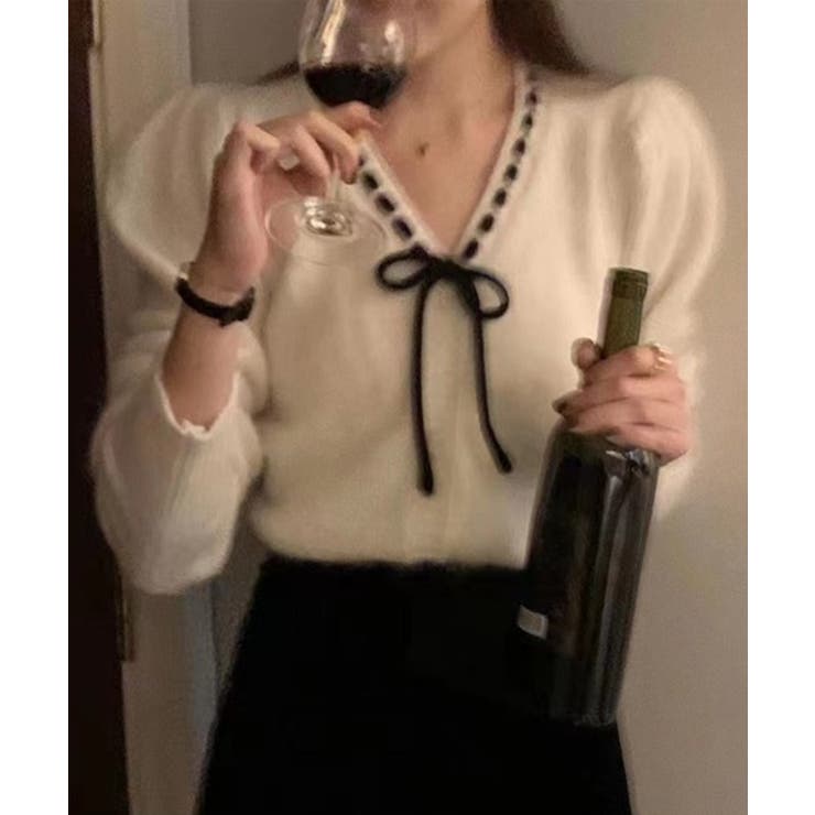 ステッチリボンニットカーディガン/2023 FW COLLECTION | by muni:r | 詳細画像10 