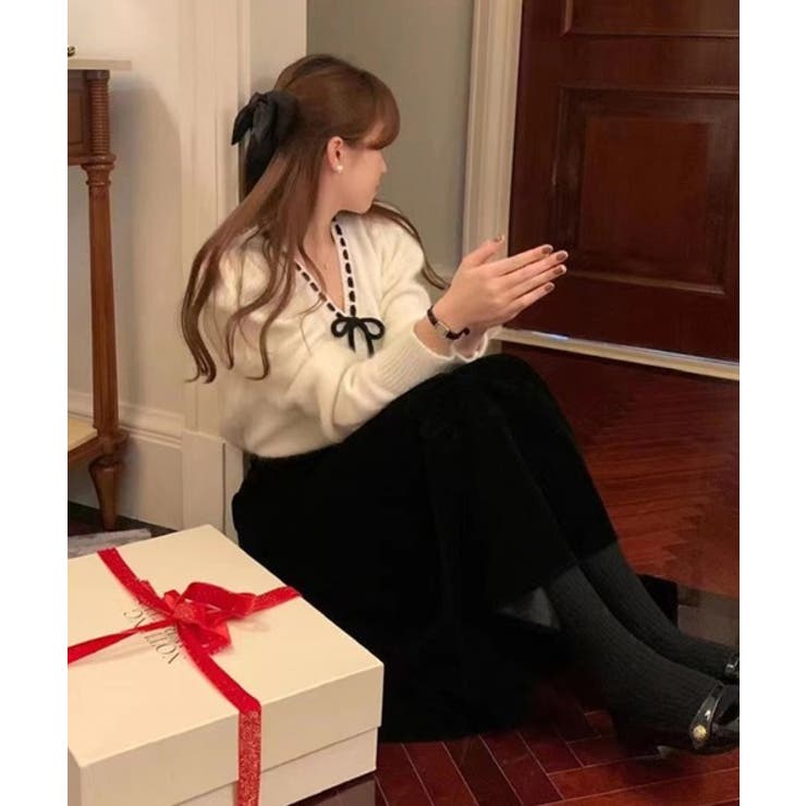 ステッチリボンニットカーディガン/2023 FW COLLECTION | by muni:r | 詳細画像12 