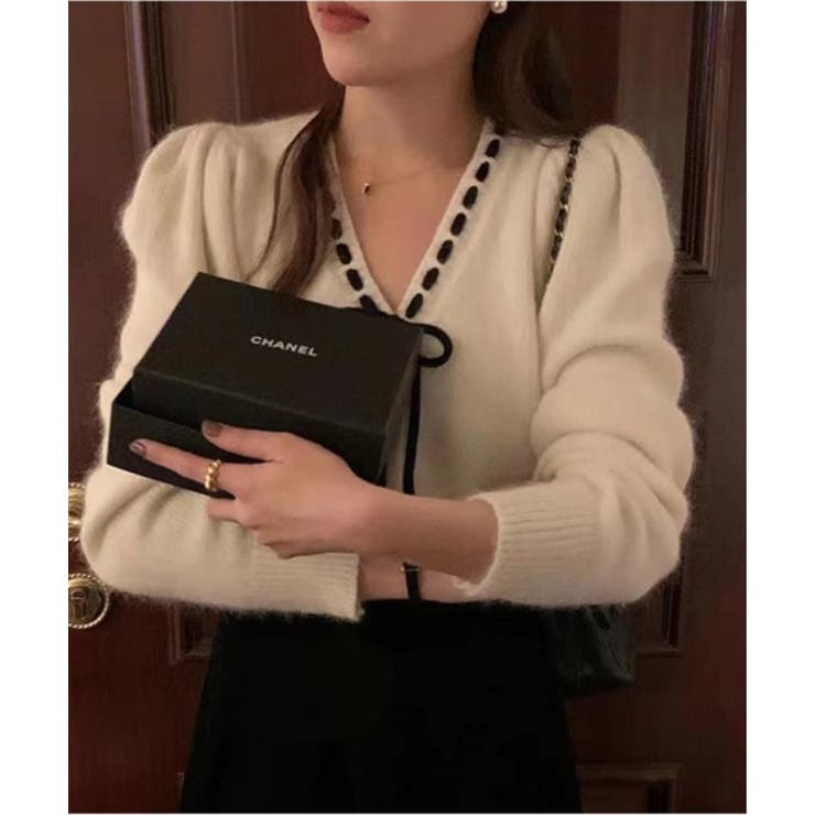 ステッチリボンニットカーディガン/2023 FW COLLECTION | by muni:r | 詳細画像7 