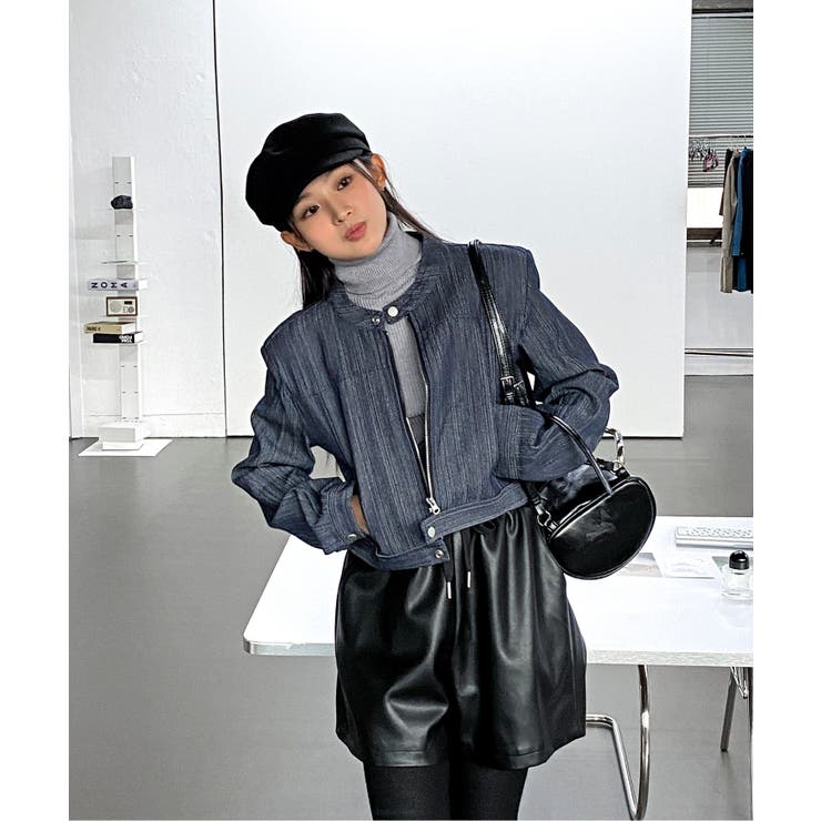 デニムノーカラーショートジャケット | by muni:r | 詳細画像10 