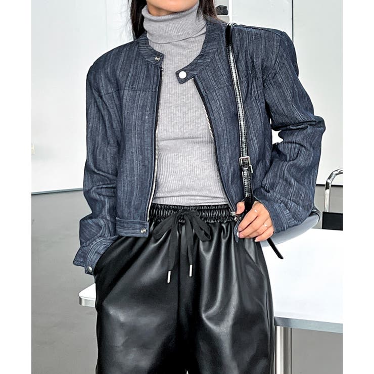 デニムノーカラーショートジャケット | by muni:r | 詳細画像11 