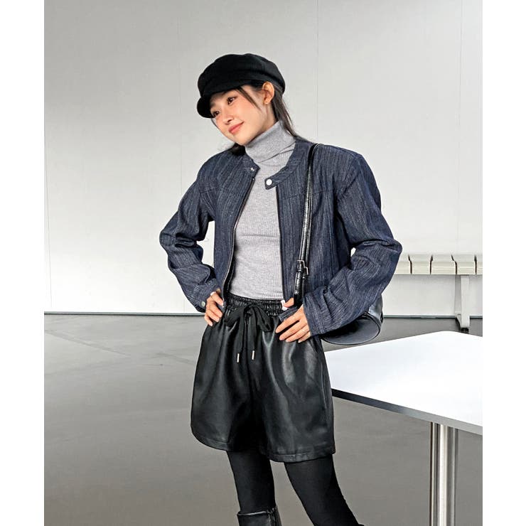 デニムノーカラーショートジャケット | by muni:r | 詳細画像12 