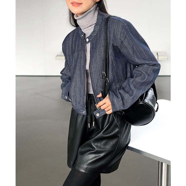 デニムノーカラーショートジャケット | by muni:r | 詳細画像13 