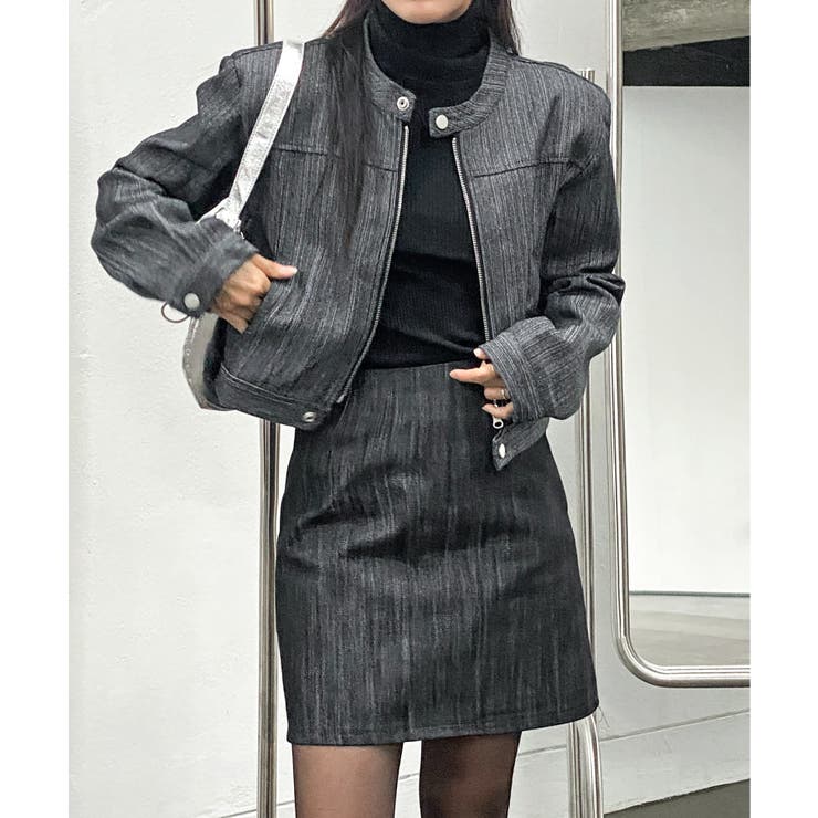 デニムノーカラーショートジャケット | by muni:r | 詳細画像20 