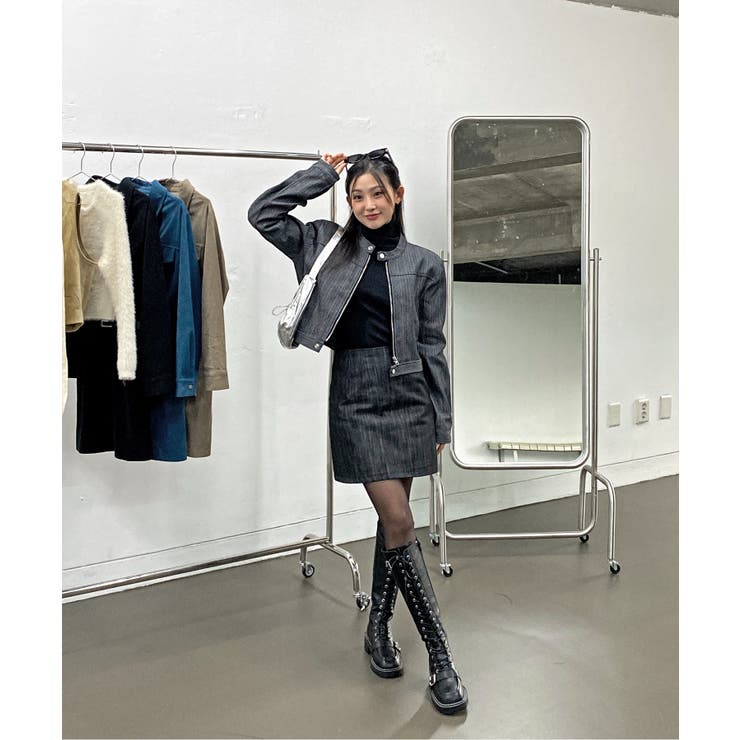 デニムノーカラーショートジャケット | by muni:r | 詳細画像21 