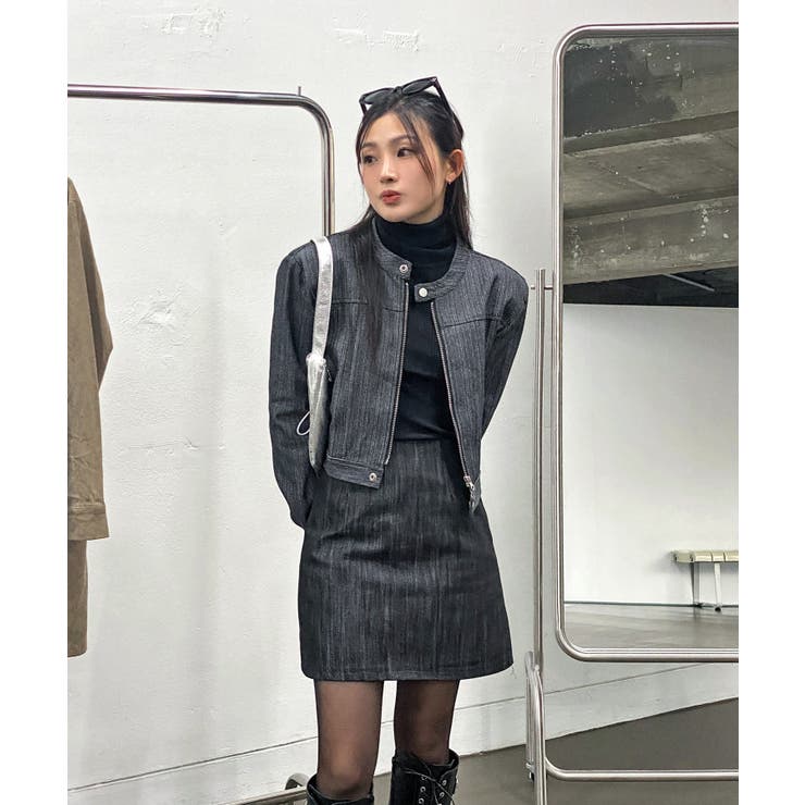 デニムノーカラーショートジャケット | by muni:r | 詳細画像22 