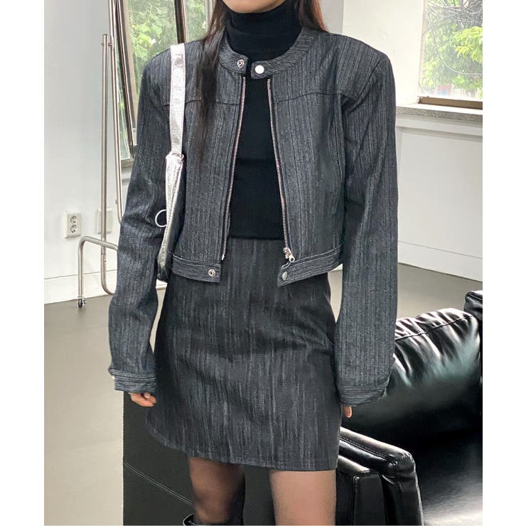 デニムノーカラーショートジャケット | by muni:r | 詳細画像29 