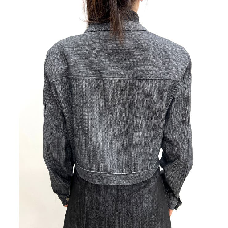 デニムノーカラーショートジャケット | by muni:r | 詳細画像39 