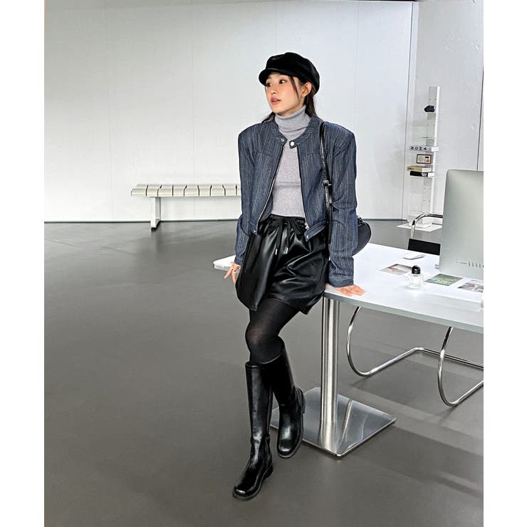 デニムノーカラーショートジャケット | by muni:r | 詳細画像4 