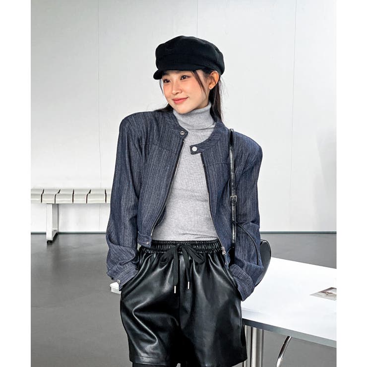 デニムノーカラーショートジャケット | by muni:r | 詳細画像7 