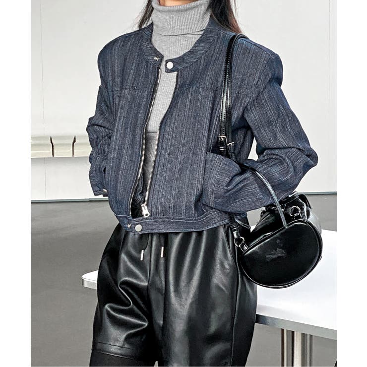 デニムノーカラーショートジャケット | by muni:r | 詳細画像9 