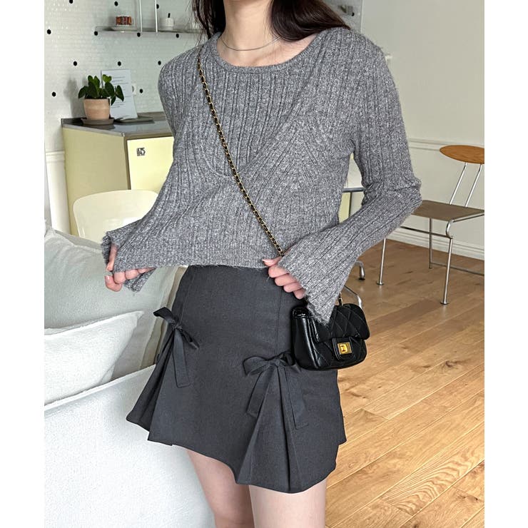 ビスチェレイヤードニット[品番：FROW0001240]｜by muni:r