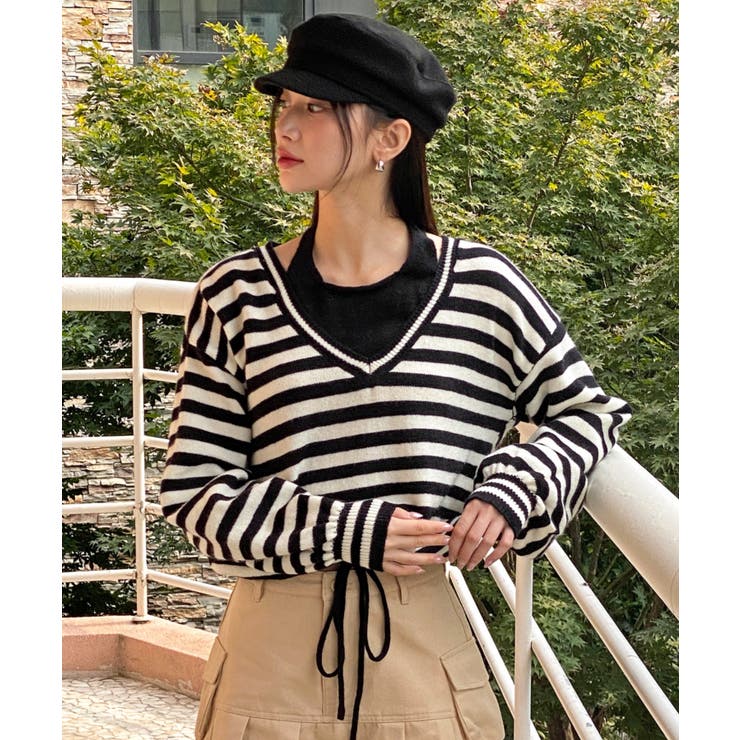 レイヤードホルターネックストリングニット | by muni:r | 詳細画像1 