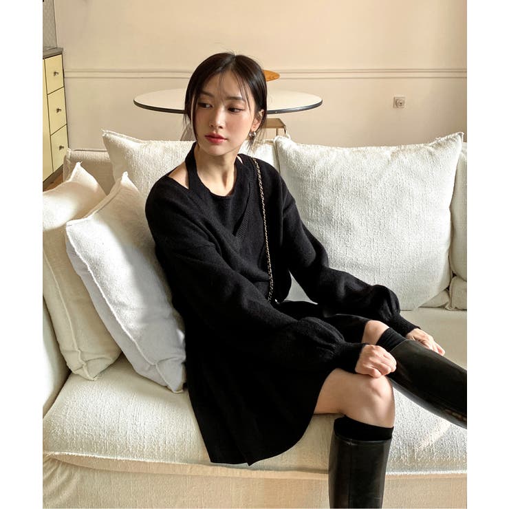 レイヤードホルターネックストリングニット | by muni:r | 詳細画像33 