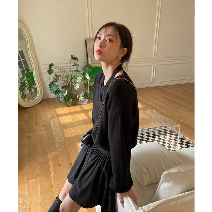 レイヤードホルターネックストリングニット | by muni:r | 詳細画像37 