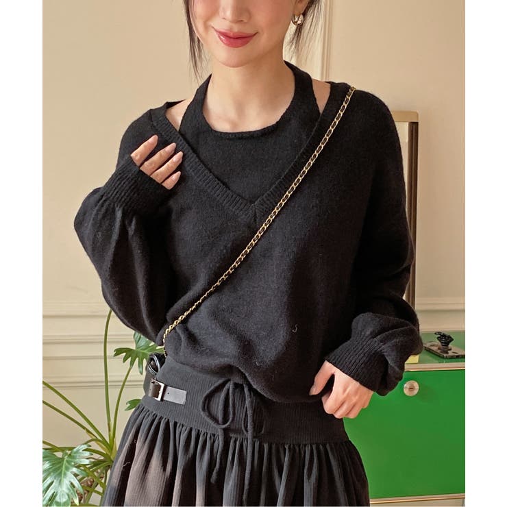 レイヤードホルターネックストリングニット | by muni:r | 詳細画像41 