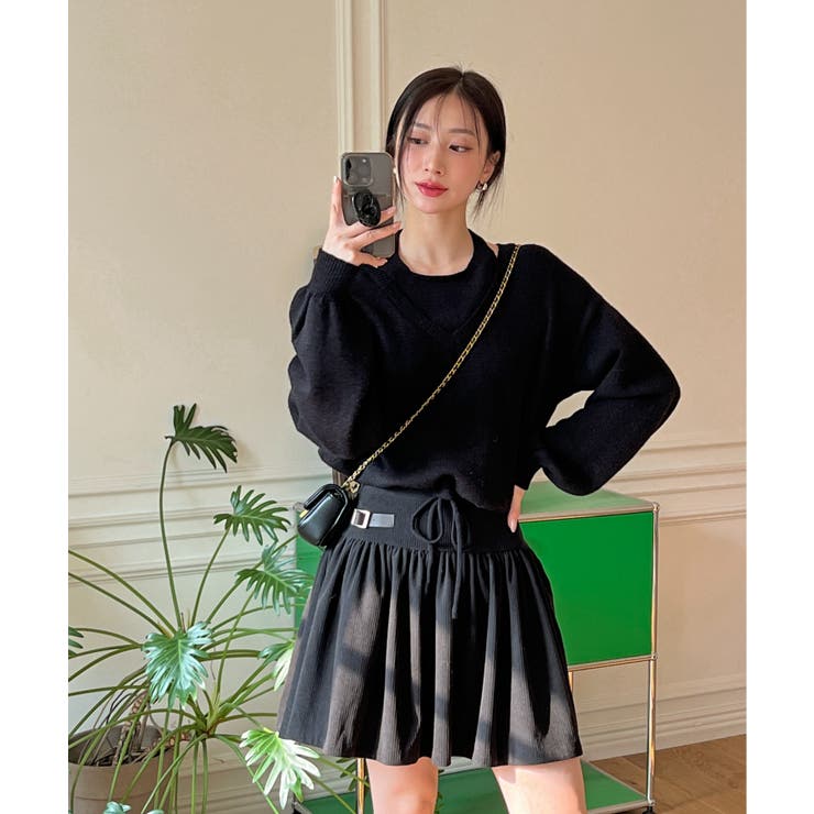 レイヤードホルターネックストリングニット | by muni:r | 詳細画像42 