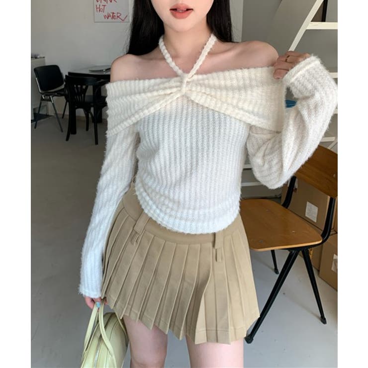 ホルターネックオフショルダーニット | by muni:r | 詳細画像3 