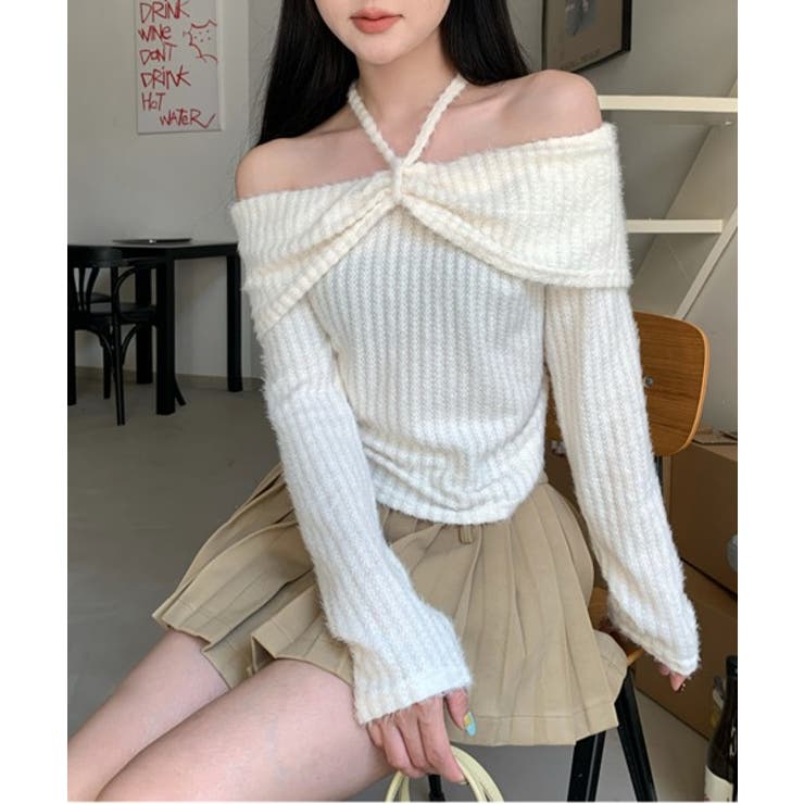 ホルターネックオフショルダーニット | by muni:r | 詳細画像4 