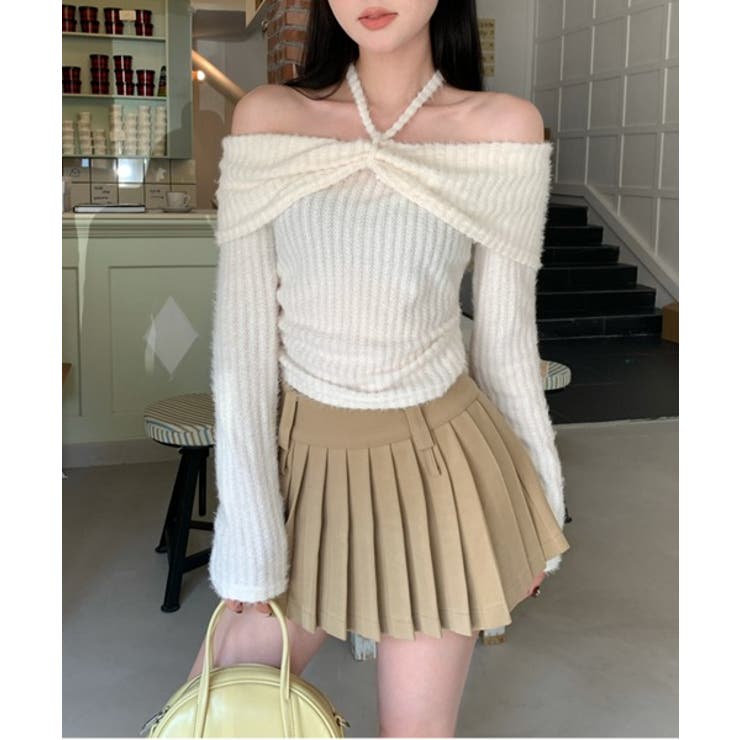 ホルターネックオフショルダーニット | by muni:r | 詳細画像7 