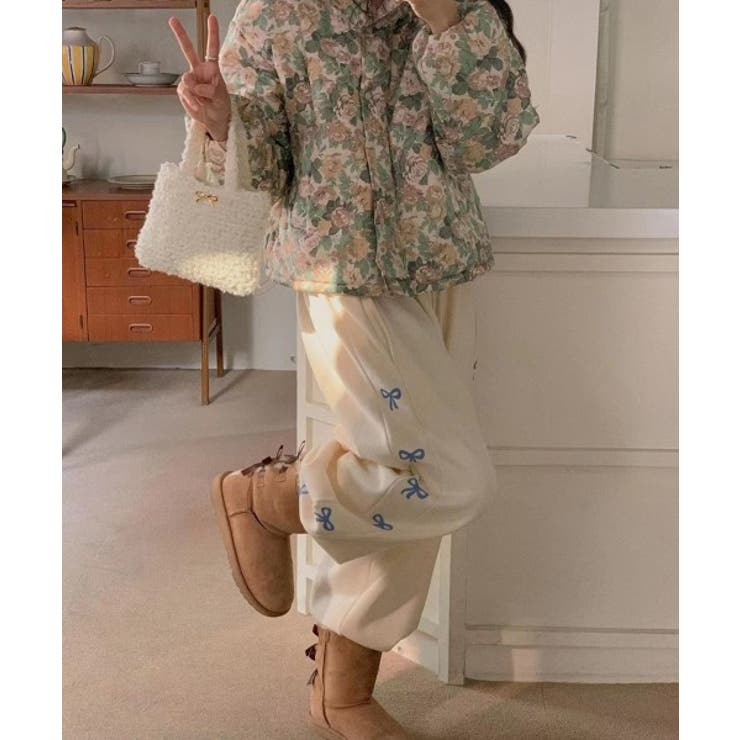 リボンプリントジョガーパンツ | by muni:r | 詳細画像3 