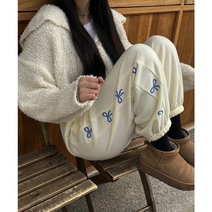 リボンプリントジョガーパンツ | by muni:r | 詳細画像4 