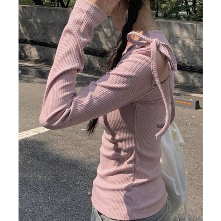 アンバルショルダーリボンTシャツ | by muni:r | 詳細画像16 