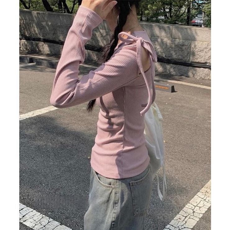 アンバルショルダーリボンTシャツ | by muni:r | 詳細画像17 