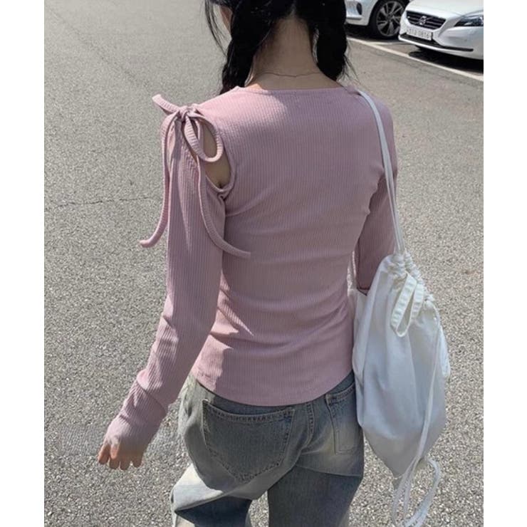 アンバルショルダーリボンTシャツ | by muni:r | 詳細画像18 