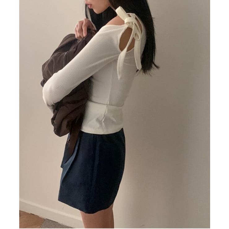 アンバルショルダーリボンTシャツ | by muni:r | 詳細画像4 