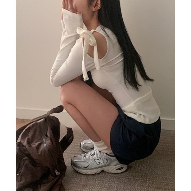 アンバルショルダーリボンTシャツ | by muni:r | 詳細画像7 