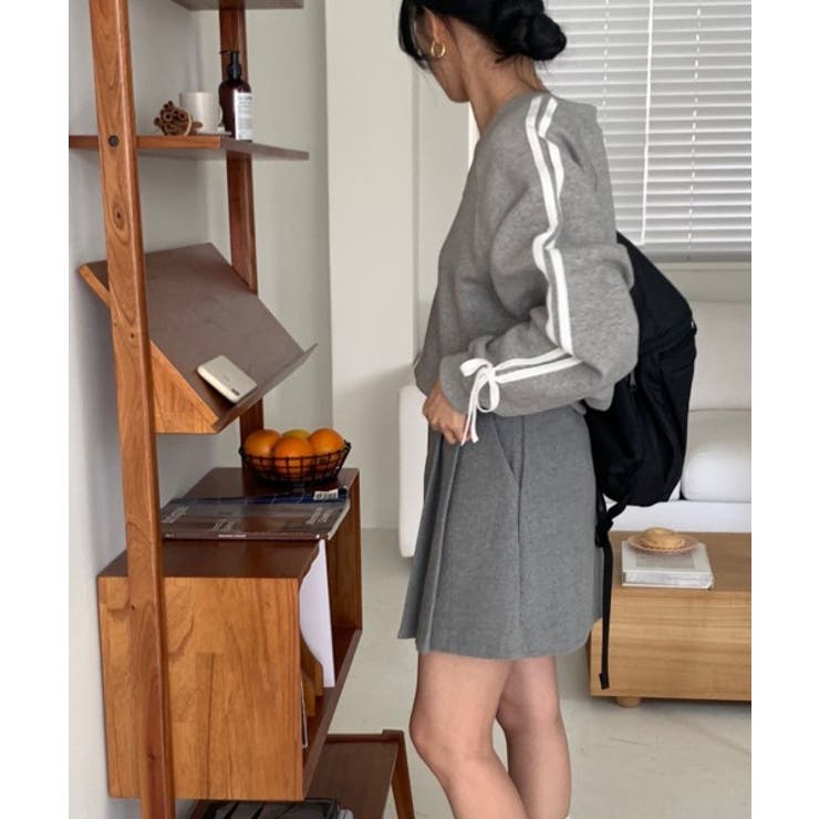 リボンバイカラークロップドスウェット | by muni:r | 詳細画像16 