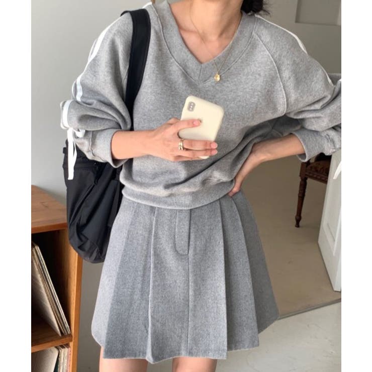 リボンバイカラークロップドスウェット | by muni:r | 詳細画像17 