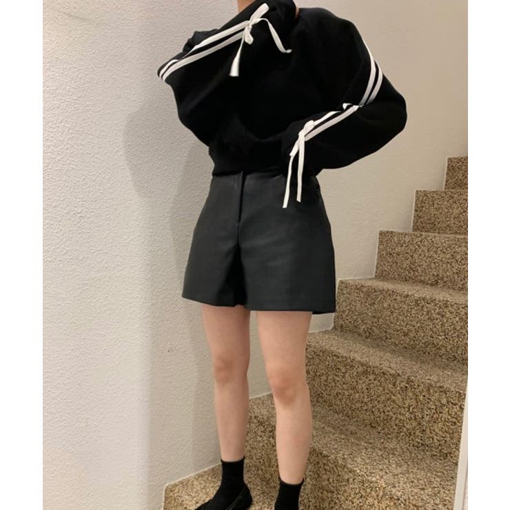 リボンバイカラークロップドスウェット | by muni:r | 詳細画像26 