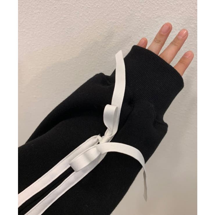 リボンバイカラークロップドスウェット | by muni:r | 詳細画像35 